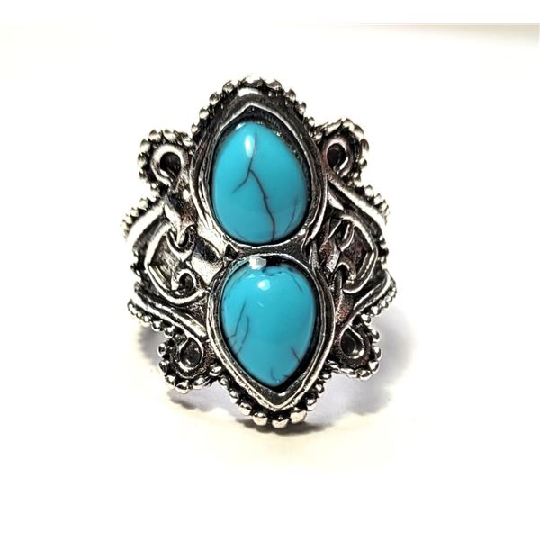 30)  SILVER TONE WITH DOUBLE OVAL