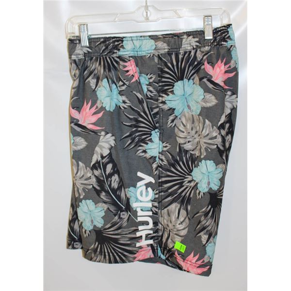 MENS HURLEY 2XL FLORAL PRINT SWIM TRUNKS