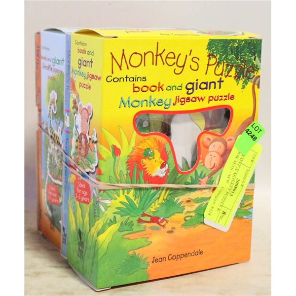 GIRAFFE & MONKEY PUZZLE & BOOK SETS - NEW