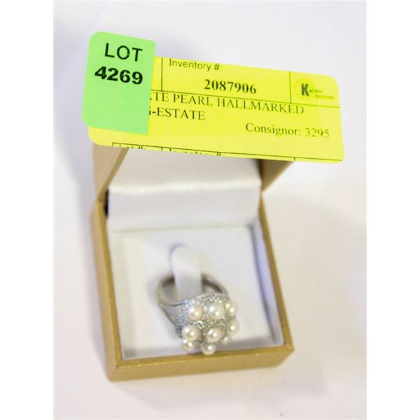 ESTATE PEARL HALLMARKED RING-ESTATE