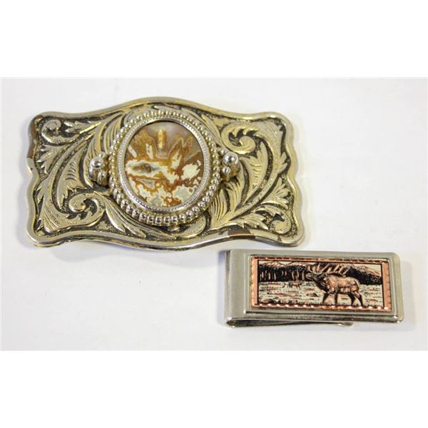 ESTATE MONEY CLIP & BELT BUCKLE TOGETHER