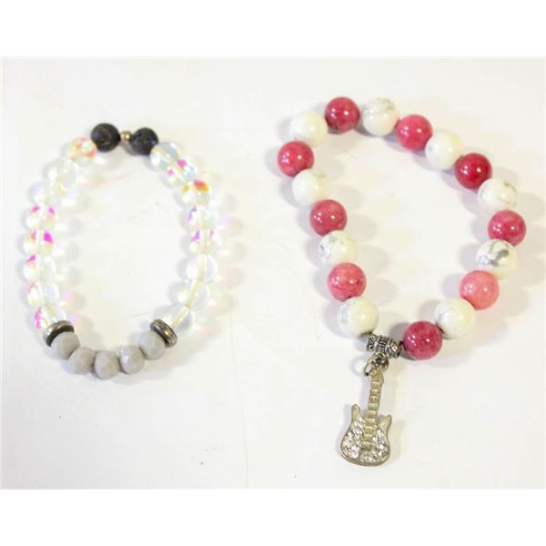 ESTATE STONE & QUARTZ BRACELETS IN BAG
