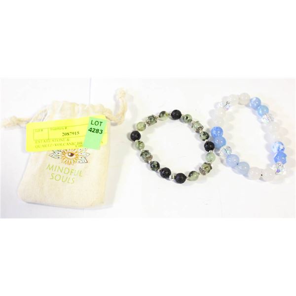 ESTATE STONE & QUARTZ+VOLCANIC BRACELETS