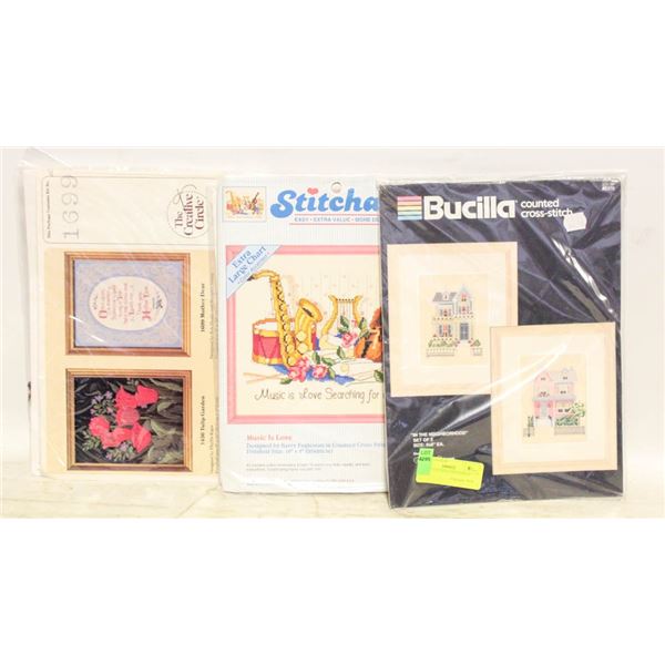 5 COUNTED CROSS STITCH KITS