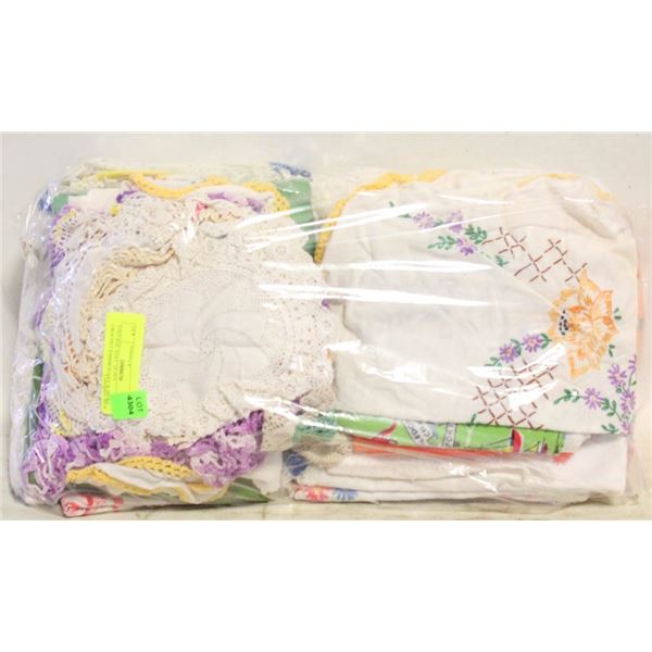 VINTAGE ASST. 30 PCS CROCHET/EMBRODARY & MORE