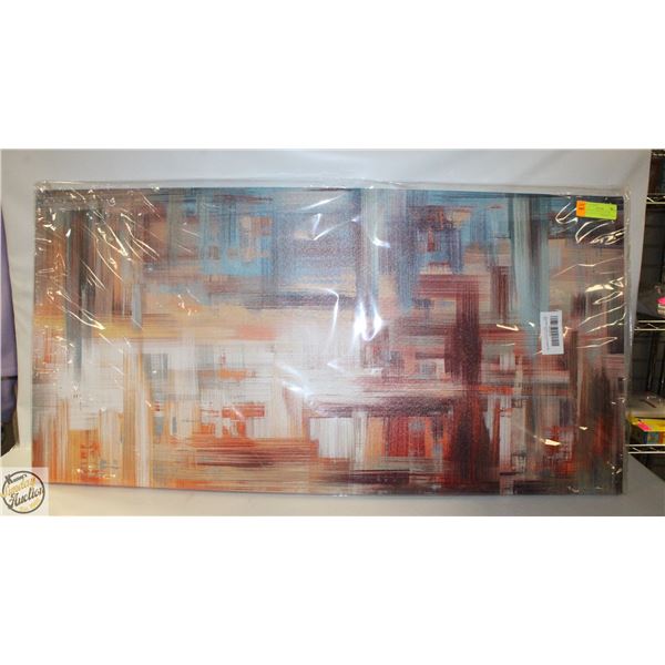 BRAND NEW ABSTRACT WALL CANVAS RED STAGGER 20X40"