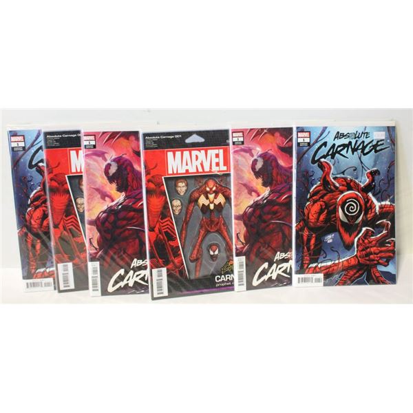 6 ABSOLUTE CARNAGE #1 VARIANTS