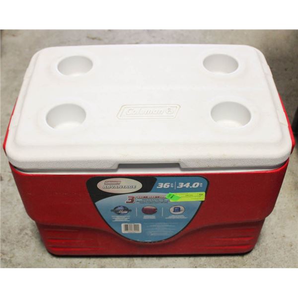 LARGE RED COLEMAN COOLER