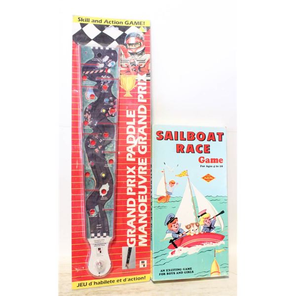VINTAGE GRAND PRIX PADDLE GAME + VINTAGE SAILBOAT-