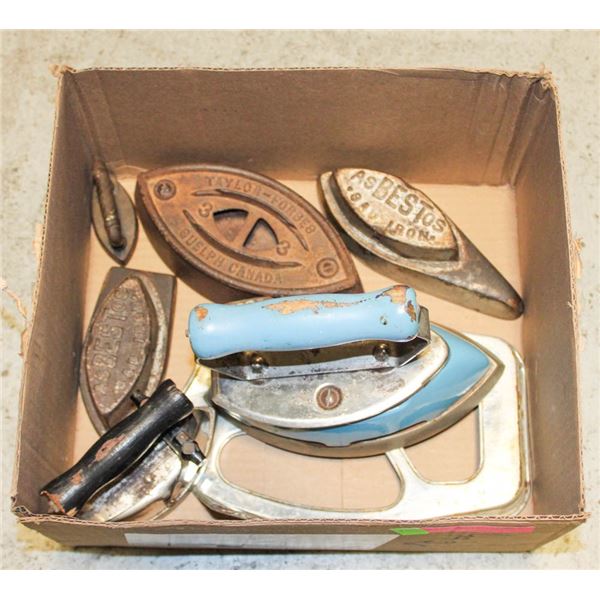 LOT OF ASSORTED VINTAGE SAD IRONS