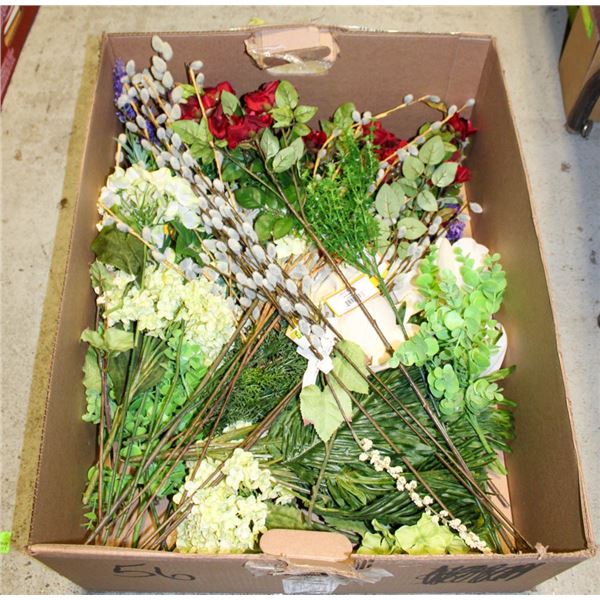 BOX OF NEW ARTIFICIAL FOLLIAGE