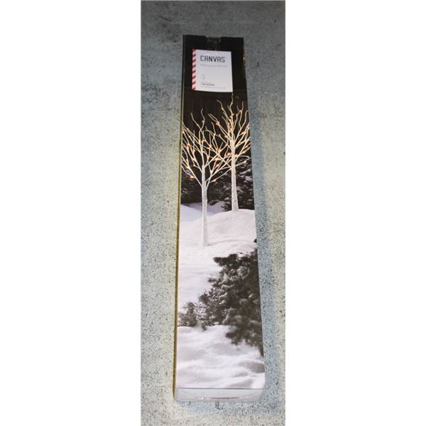 2 CANVAS 4' LIGHTED BIRCH TREES