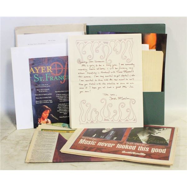 SARAH MCLACHLAN AUTOGRAPHED PICS AND