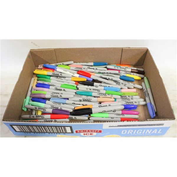LARGE FLAT OF SHARPIE COLOR MARKERS