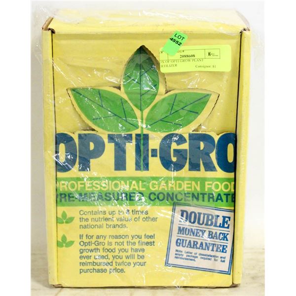 BOX OF OPTI GROW PLANT FERTILIZER