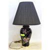 Image 1 : VTG BLACK FLORAL LAMP