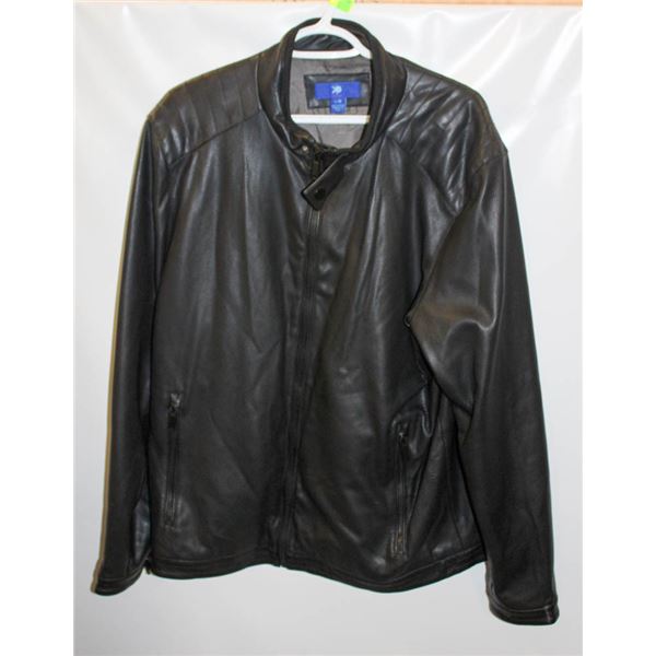 MENS LARGE LIGHT LEATHER LOOK JACKET