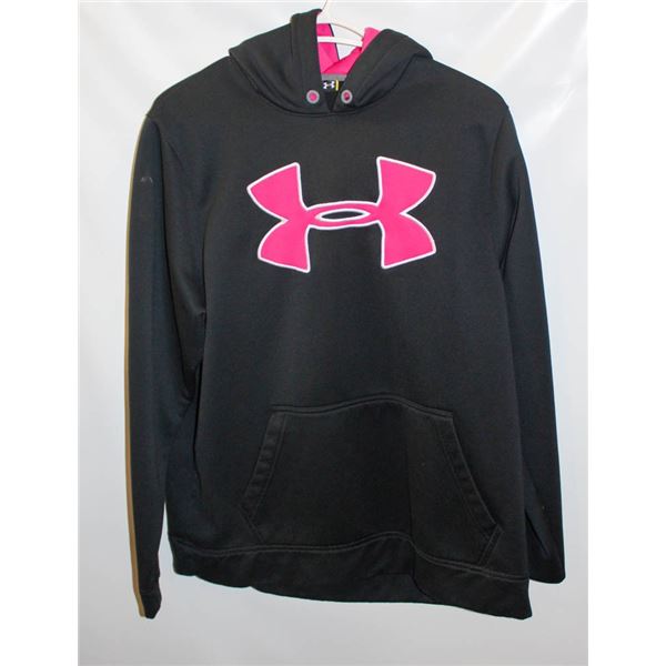 LADIES L UNDER ARMOUR BLACK/PINK HOODIE