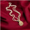Image 4 : EXQUISITE GOLD-PLATED FLORAL PENDANT PEARLNECKLACE