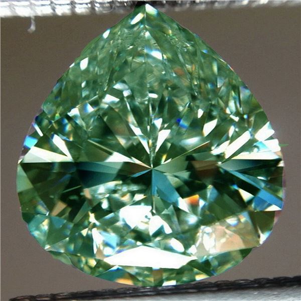1.95 CT 8*8 MM VVS1 VIVID BLUE COLOR PEAR CUT