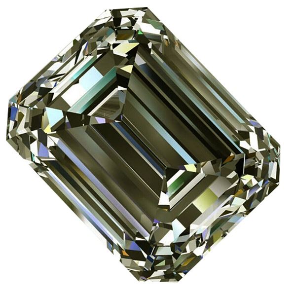 1.56 CT VVS1 7*6 MM BROWN GRAY COLOR EMERALD CUT