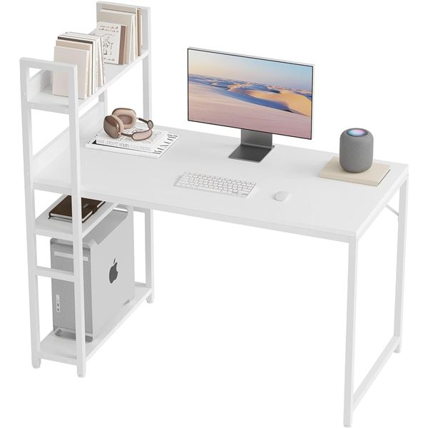 NEW WHITE ASSEMBLED CUBI CUBI 47" COMPUTER DESK