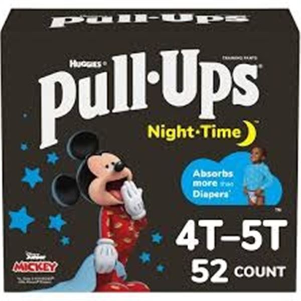 NEW 52CT HUGGIES PULL UPS NIGHT TIME SIZE 4T-5T