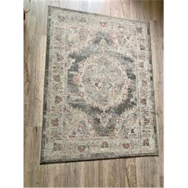 BRAND NEW BRICHOEE 8 X 10FT GREY AREA RUG FLORAL