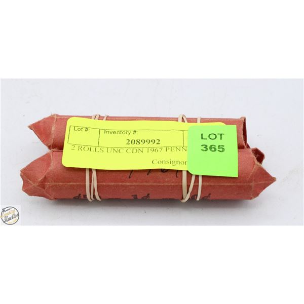2 ROLLS UNC CDN 1967 PENNIES