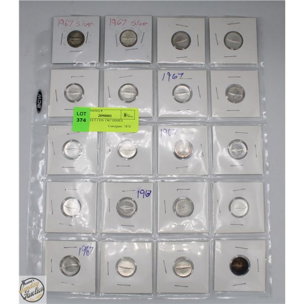 FULL SHEET CDN 1967 DIMES