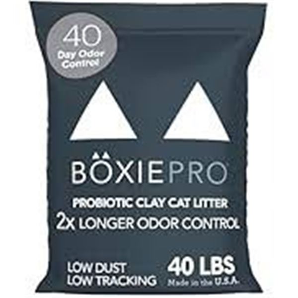 NEW 40LBS BOXIEPRO PROBIOTIC CLUMPING CLAY LITTER