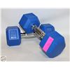 Image 1 : NEW 2 X 18LB DUMBBELLS BLUE