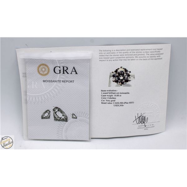 #3036-10.00 CT GRA CERTIFIED ROUND BRILLIANT