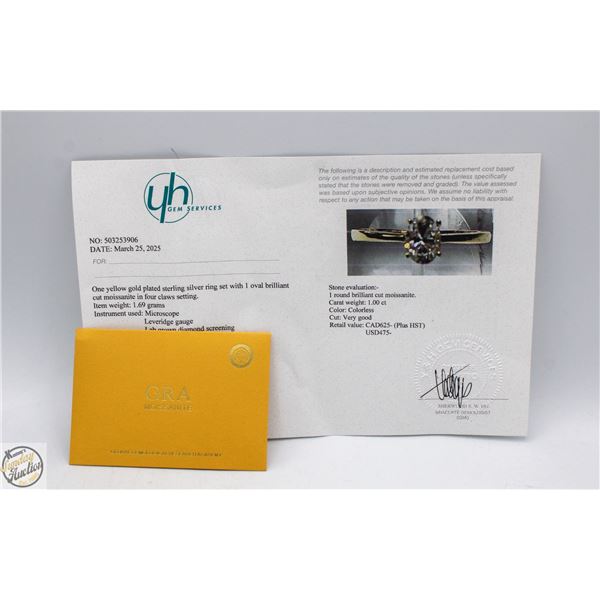 #3035-1.00 CT GRA CERTIFIED OVAL BRILLIANT