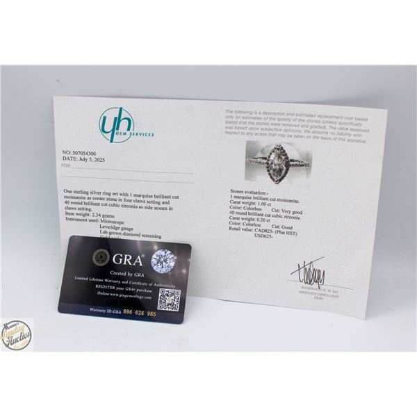 #3016-1.00 CT GRA CERTIFIED MARQUISE