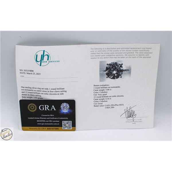 #3010-5.00 CT GRA CERTIFIED ROUND BRILLIANT