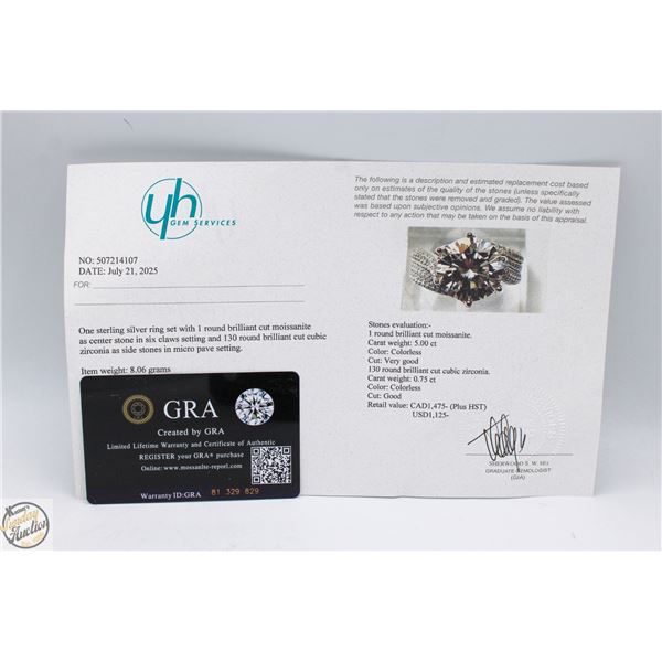 #3009-5.00 CT GRA CERTIFIED ROUND BRILLIANT