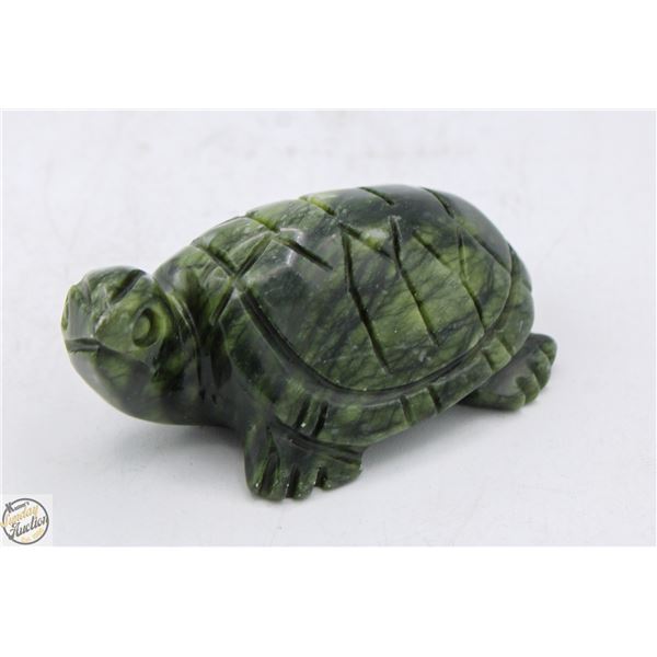 #3041-HAND CRAFTED GREEN JADE TORTOISE