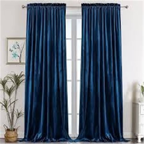 BRAND NEW VELVET CURTAINS ELEGANT DECOR ROYAL BLUE