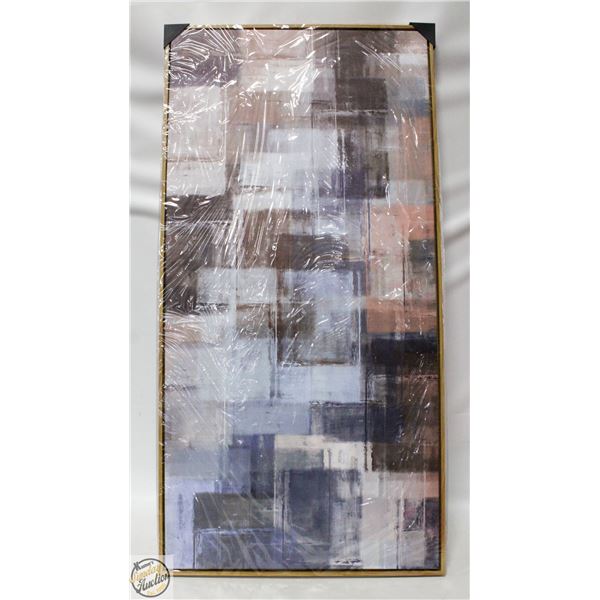 BRAND NEW ABSTRACT WALL ART GREY 40 X 20"