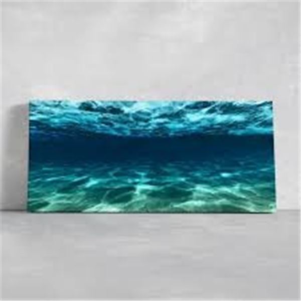 BRAND NEW CANVAS BLUE OCEAN SEA WALL 20 X 40"