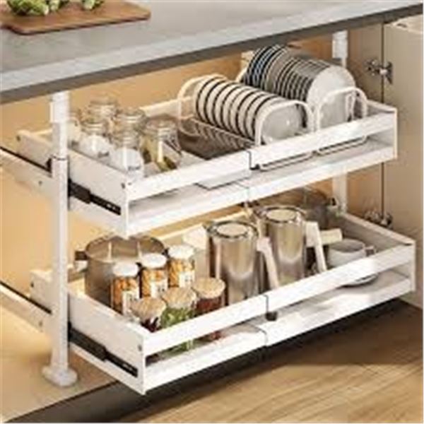 NEW EXPANDABLE CABINET PULL OUT BASKET 4 X 2'