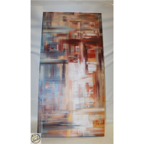 BRAND NEW ABSTRACT WALL CANVAS RED STAGGER 20X40"