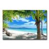 Image 1 : NEW BLUE WALL ART PAINTING BEACH PALM TREE