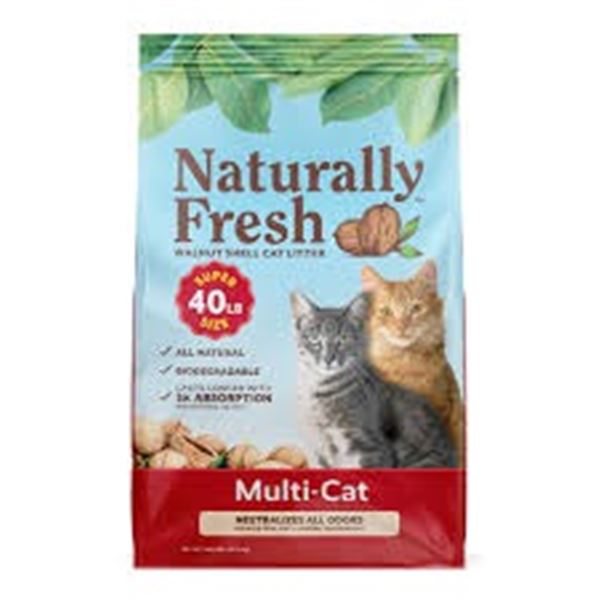 NEW 40LB NATURALLY FRESH MULTI CAT LITTER