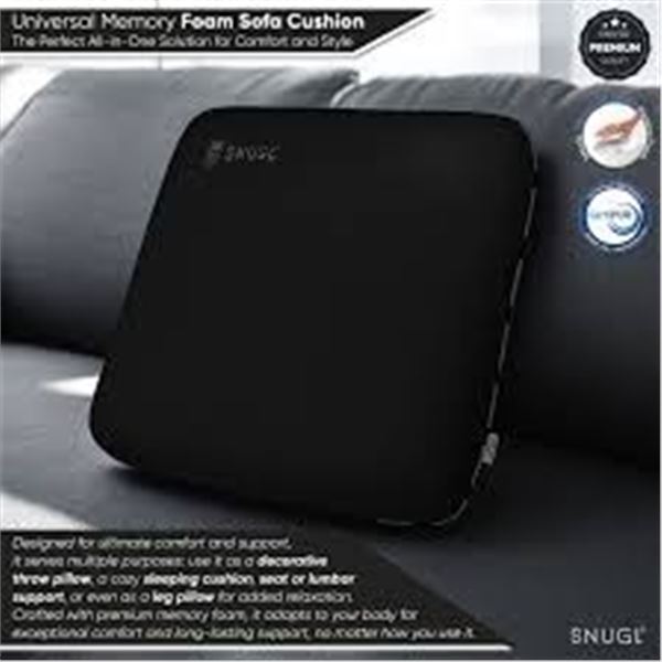 NEW SNUGL SOFA CUSHION BLACK 50CM X 50CM
