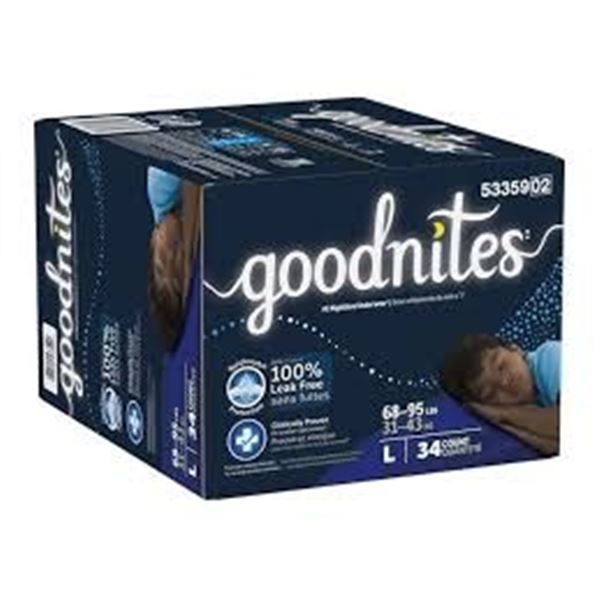 NEW 34 GOODNITES BEDWETTING UNDERWEAR LARGE