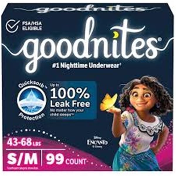 NEW 3 X 33 GOODNITES BEDWETTING UNDERWEAR S/M