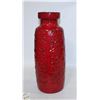 Image 1 : FLORAL PRINT RED WEST GERMANY FLOOR VASE