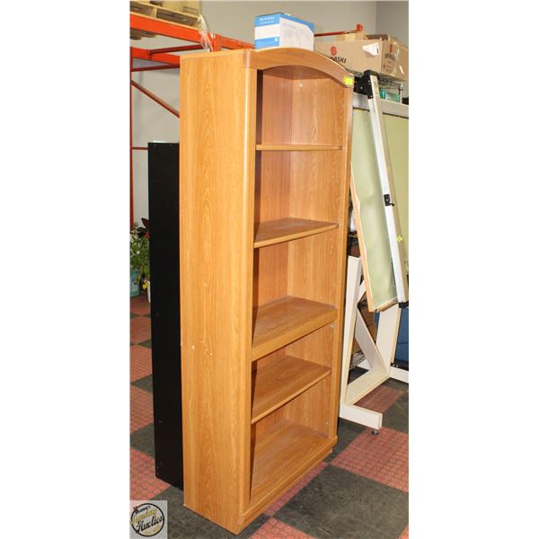4 TIER BOOK SHELF BROWN IN COLOUR H-75" W-12.5"